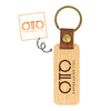 Customized logo-Wooden Keychains with Leather Straps