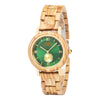 Wood Watch - Olivewood and Stainless Steel Green Round Dial Wooden Watch - GT126-4A