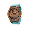 Bamboo Blue Wood Watch - Wooden Wristwatch for Men / Women (Genuine Leather Strap, Japanese Quartz Movement)