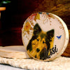 Circle Wood Block - Cartoonize Your Memories With Your Pet - Wood Block Gift For Pet Lovers