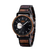 Men's Tigerwood + Stainless Steel Watch - Japanese Quartz Movement - 3ATM Waterproof - Anniversary Gift for Him