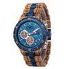 Men's Ebony and Metal Chronograph Wooden Watch - 3ATM Waterproof - Anniversary Gift For him (Zebra - GT111-3A)